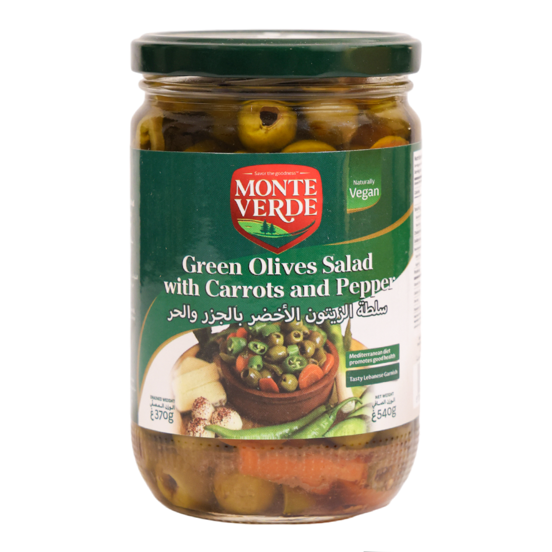 Monte Verde Green Olives Salad With Carrot And Pepper - 540G