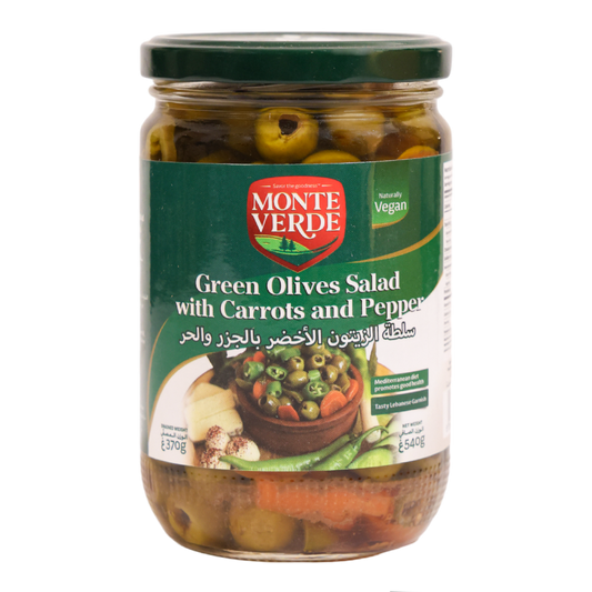 Monte Verde Green Olives Salad With Carrot And Pepper - 540G