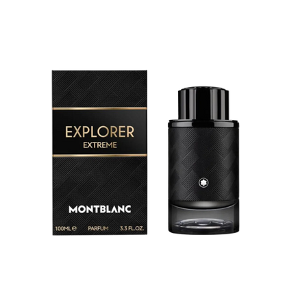 Montblanc Explorer Extreme perfume bottle and packaging on a white background