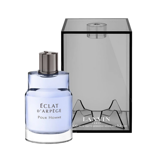 Lanvin Eclat d'Arpege Pour Homme perfume bottle with packaging on a white background