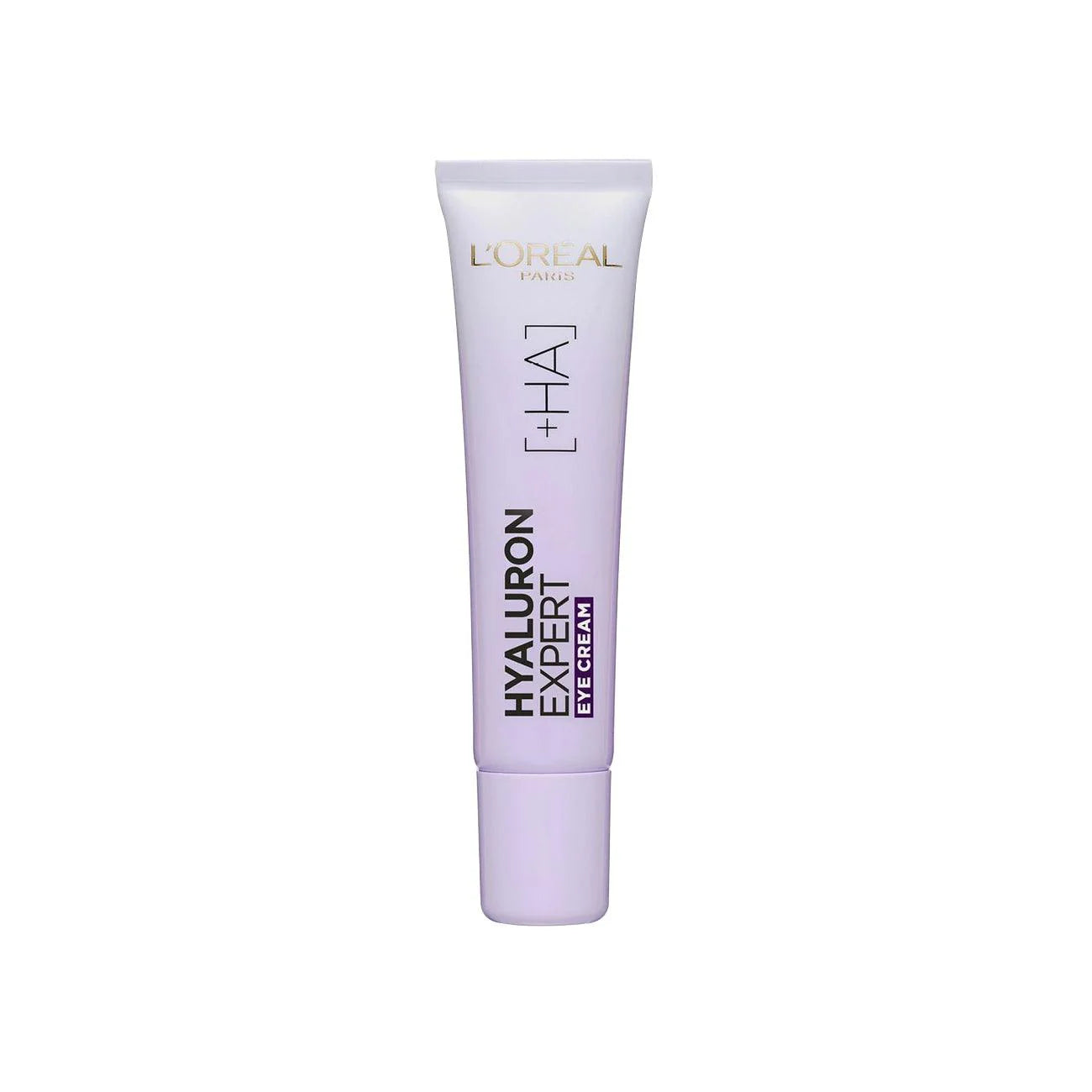 L'Oreal Hyaluron Expert eye cream tube on a white background
