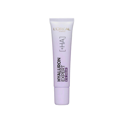 L'Oreal Hyaluron Expert eye cream tube on a white background
