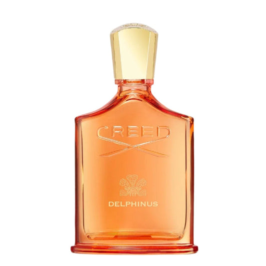 Creed Delphinus perfume bottle on a white background