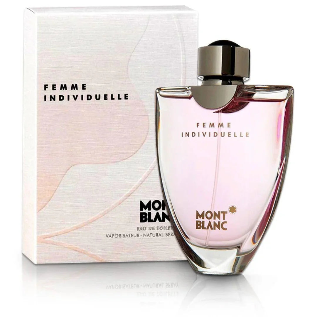 Mont Blanc Femme Individuelle perfume bottle and packaging on a white background