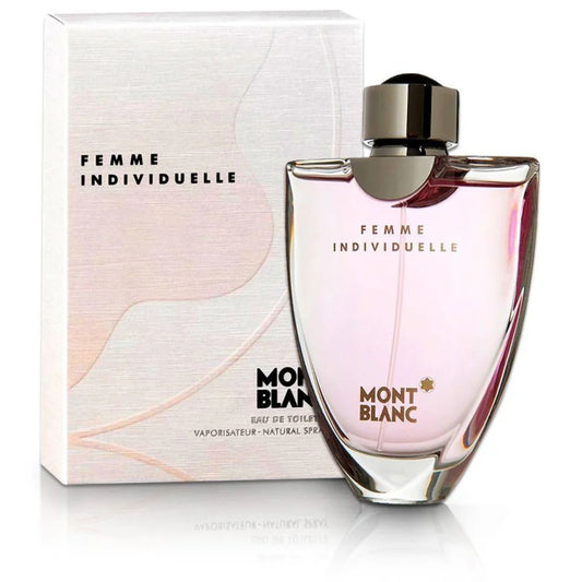 Mont Blanc Femme Individuelle perfume bottle and packaging on a white background