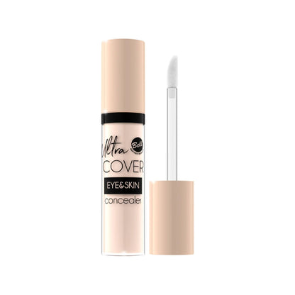 A tube of Ultra Cover Eye & Skin Concealer with its applicator wand shown next to it on a plain white background.