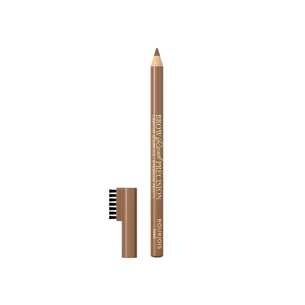 Bourjois Reveal Brow pencil with brush attachment on a white background, branded as Bourjois.