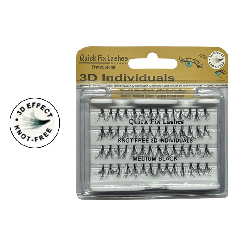 Quick Fix Eye Lashes 3D Individuals Knot Free - Medium Black