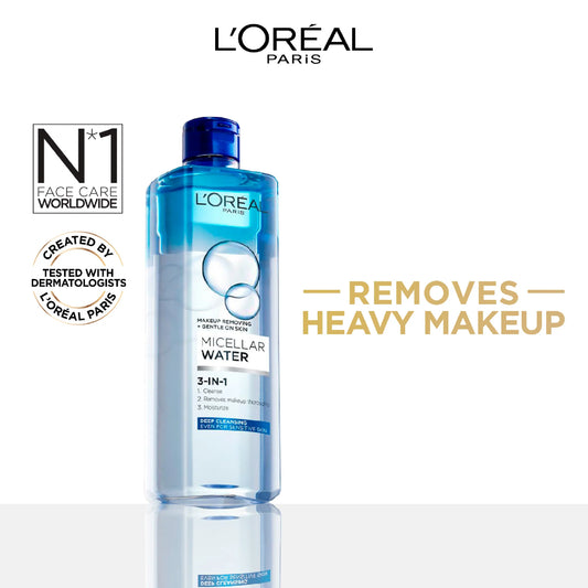 L’Oréal Paris 3-in-1 Deep Cleansing Micellar Water for removing long wear heavy makeup