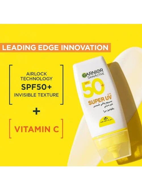 Garnier SkinActive Super UV Serum Sunscreen SPF 50+ – Lightweight & Invisible – 30ML