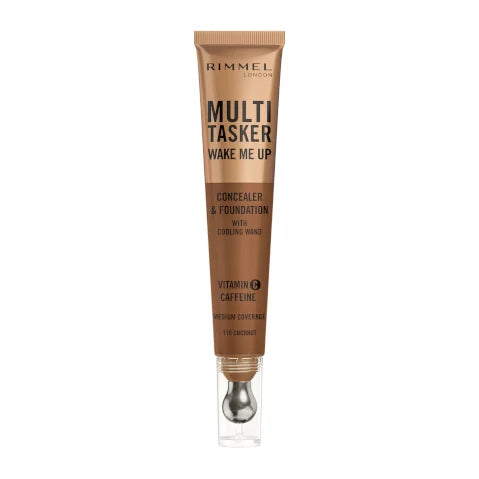 Rimmel Multi Tasker concealer and foundation tube on a white background