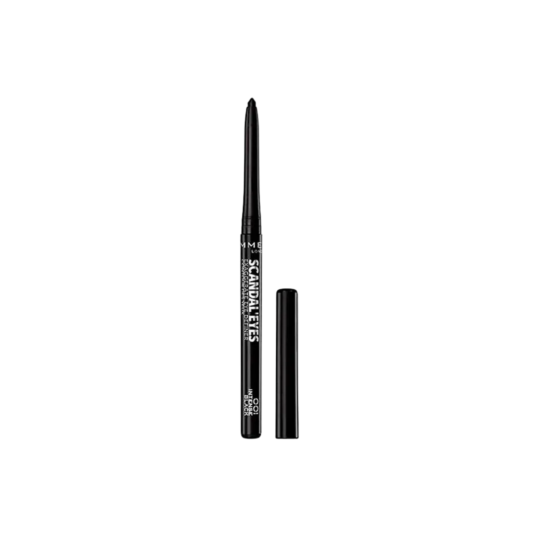 Black eyeliner pen with cap on a white background