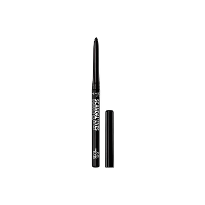 Black eyeliner pen with cap on a white background