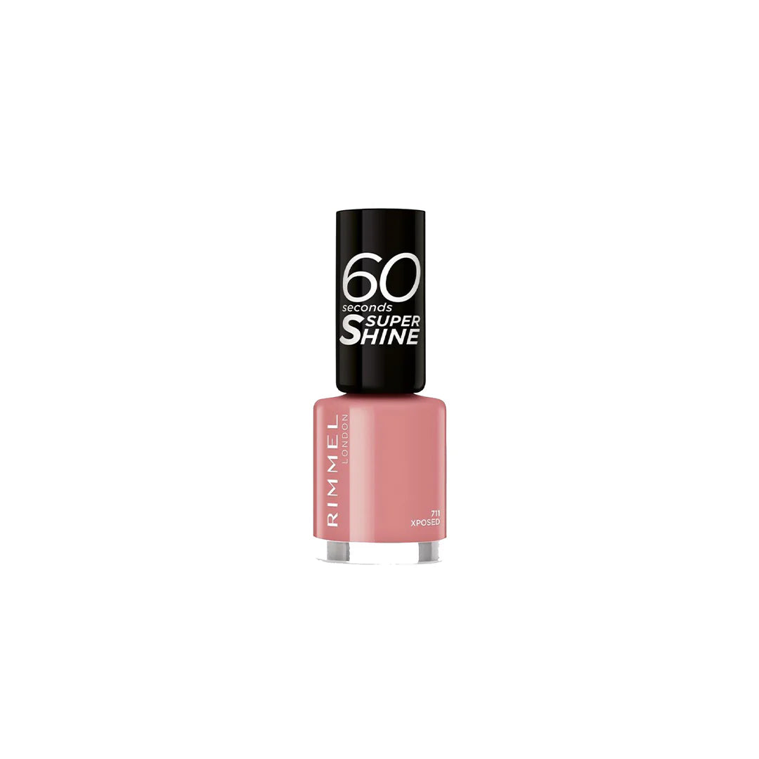 Rimmel nail polish bottle with '60 seconds Super Shine' text on a white background