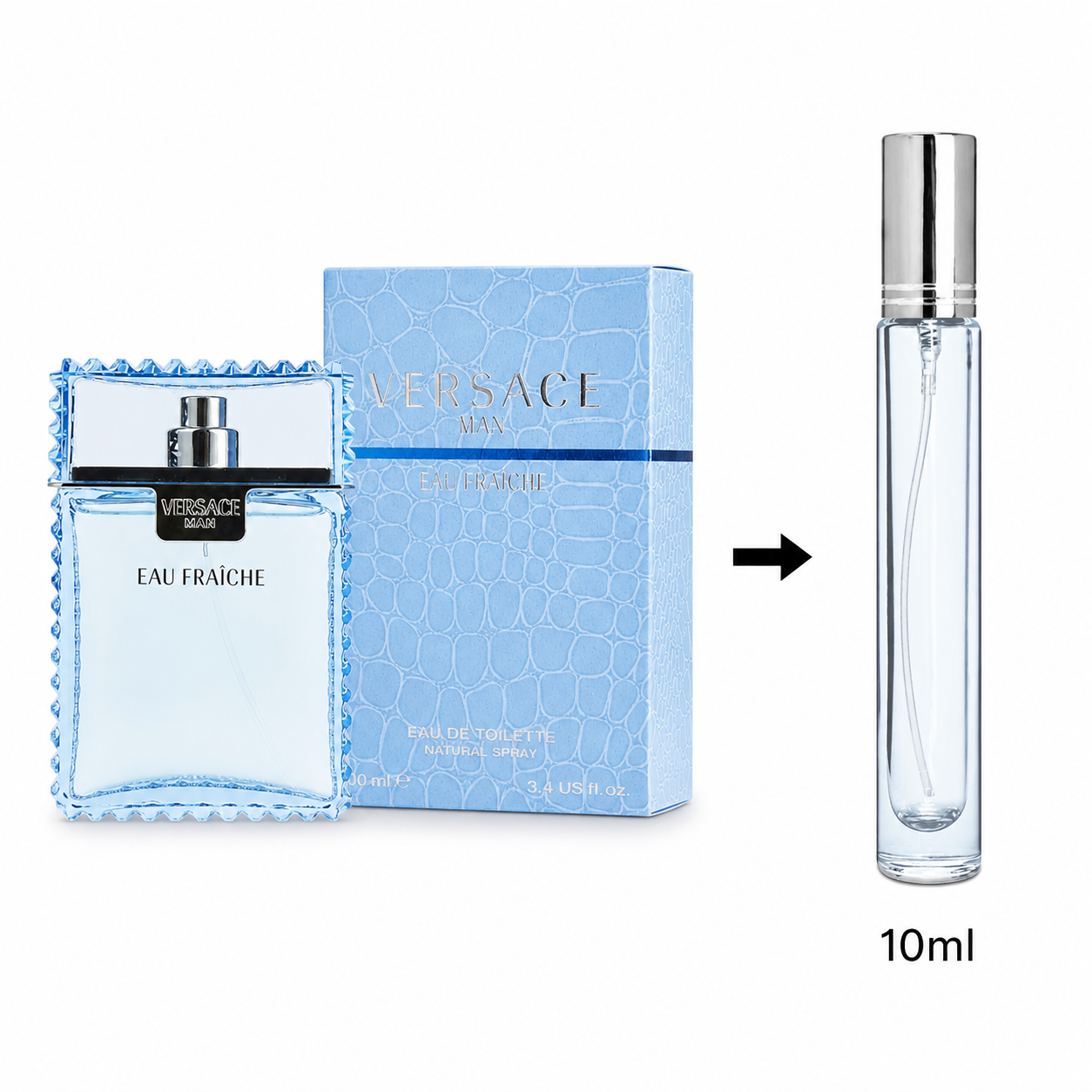 Versace Eau Fraîche Eau De Toilette For Men(Decanted From Original Bottle) - 10 ML / 175 Sprays