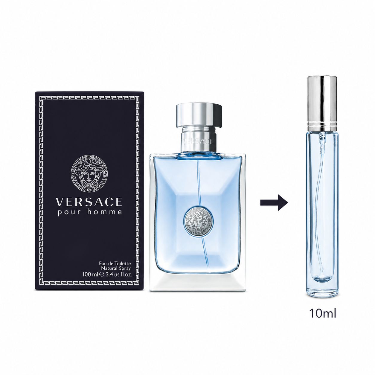 Versace Pour Homme Eau De Toilette For Men(Decanted From Original Bottle) - 10 ML / 175 Sprays