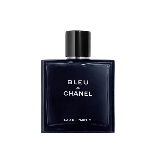 Bleu de Chanel Eau de Parfum bottle on a white background