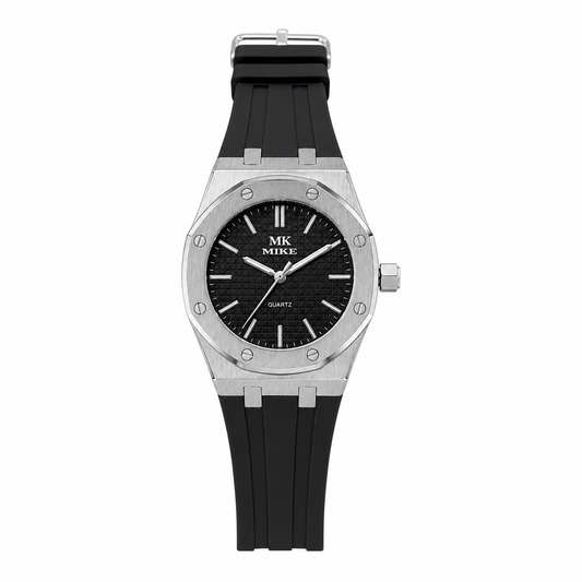 Mike Silver Black Edition Watch Unisex