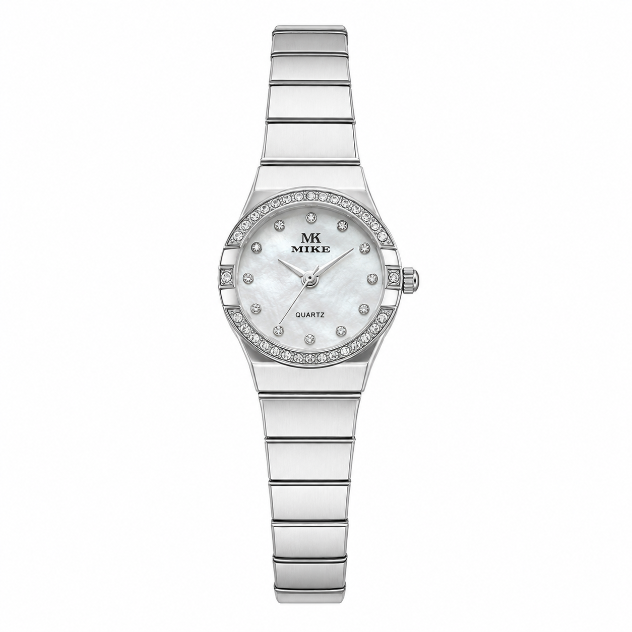 Mike Silver Crystal Elegance Watch For Women - 8439L
