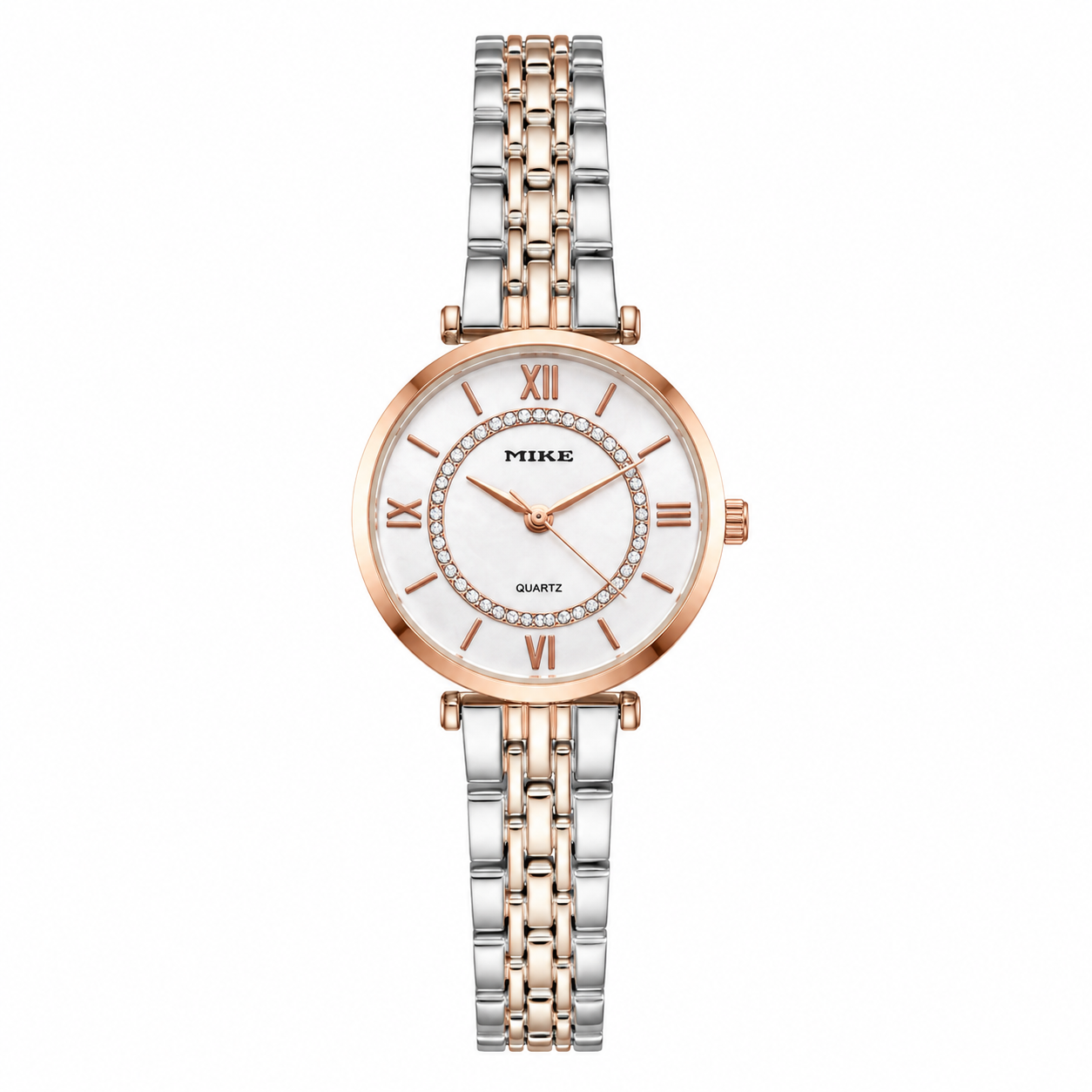 Mike Rose Silver Crystal Watch For Women - 8370L
