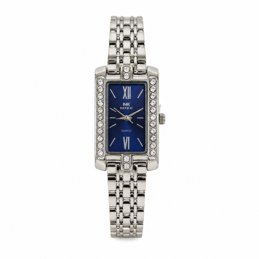 Mike Elegant Watch For Women - Silver And Navy