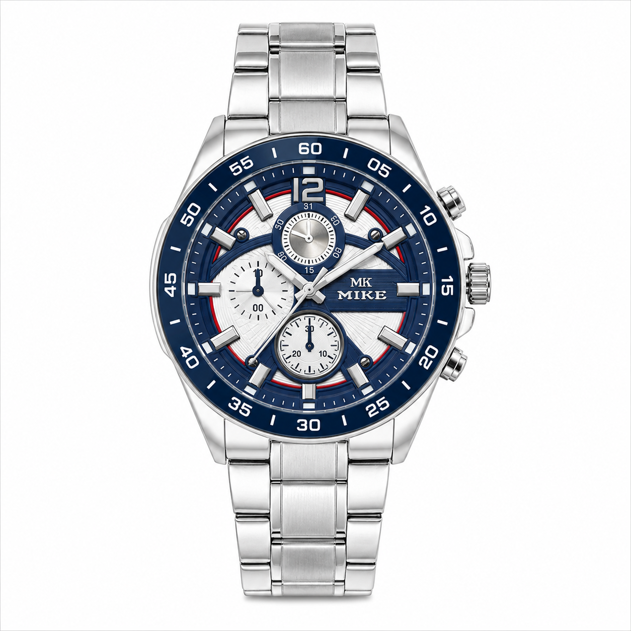 Mike Stainless Steel Blue Dial Watch For Men - 8891M