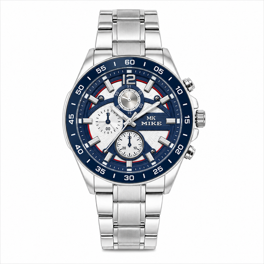 Mike Stainless Steel Blue Dial Watch For Men - 8891M