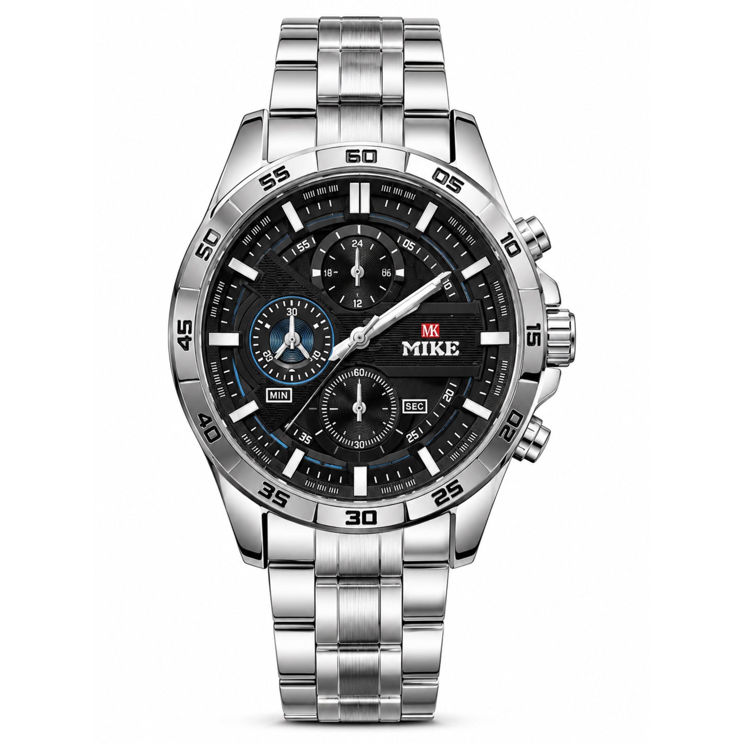 Mike Black Stainless Watch For Men - 8871M