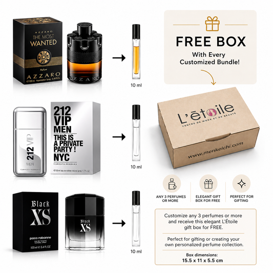 Carolina Herrera 212 VIP Men, Azzaro The Most Wanted, Paco Rabanne Black XS Bundle For Men – 3 x 10 ML