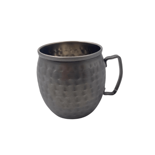 Moscow Mule Stainless Steel Mug with Rustic Matte Gray Finish - 8x9.5cm