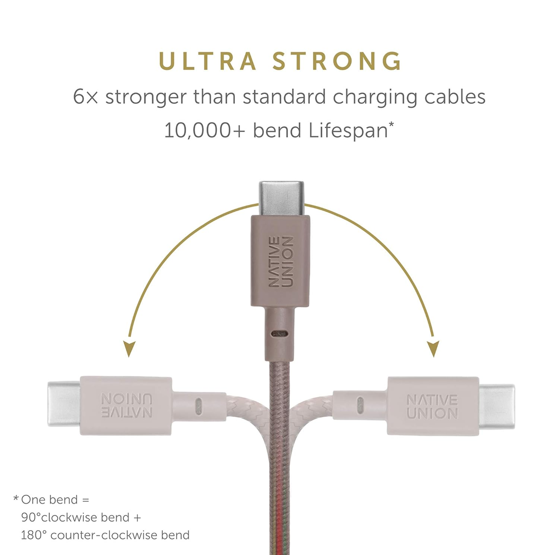 Native Union Night Cable USB-C to USB-A-10ft 3m Zebra