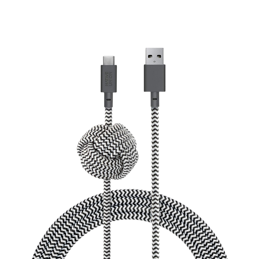 Native Union Night Cable USB-C to USB-A-10ft 3m Zebra