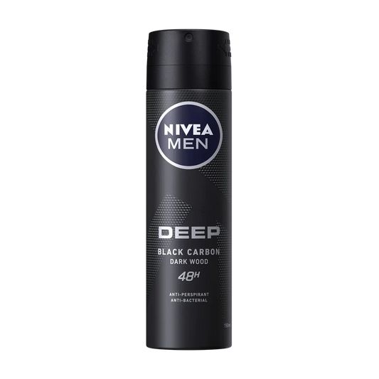 Nivea Men Deep Black Carbon Dark Wood Spray Deodorant - 150ml