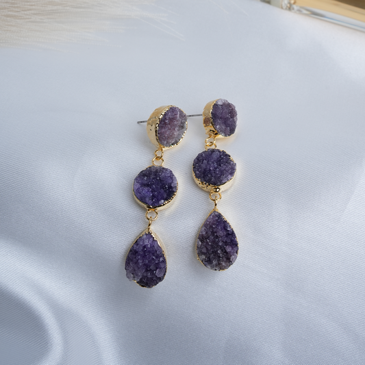 Purple YK18 Earrings - Model 2