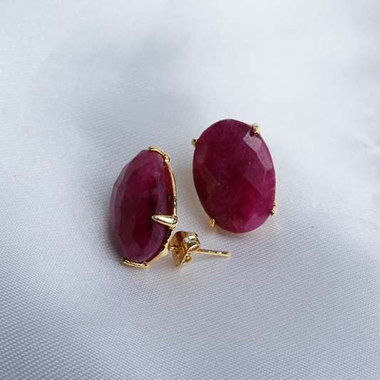 Ruby Pear Earrings