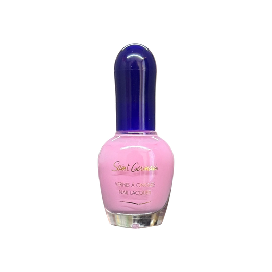 Saint Germain Pink nail polish bottle with blue cap on a white background