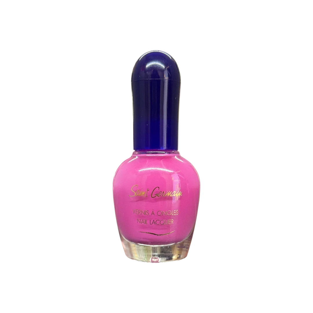 Saint Germain Pink nail polish bottle with blue cap on a white background