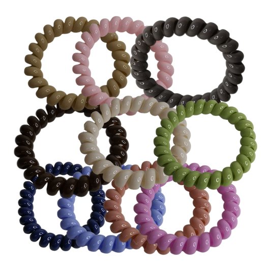 Scrunchies Telephone Wire Hair Line Rubber Bands - 10 Colors