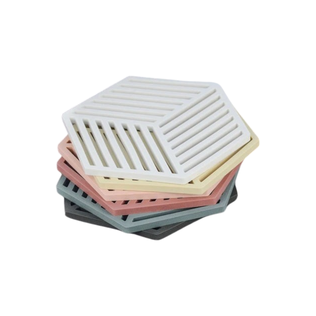 Silicon Heat Pad Hexagon Shape - 4 Pcs