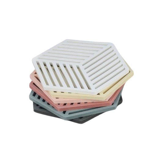 Silicon Heat Pad Hexagon Shape - 4 Pcs