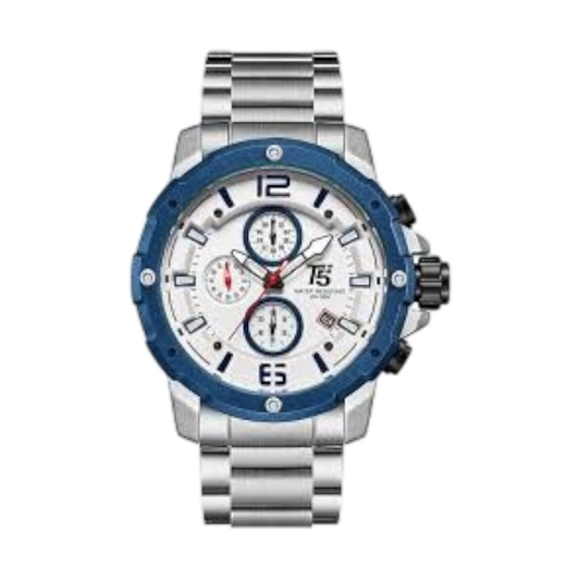 T5 Original Chronograph Watch For Men - Silver And Blue