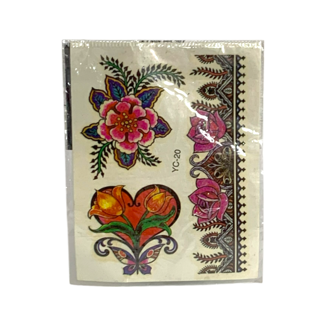 Tattoo Stickers - Heart And Roses