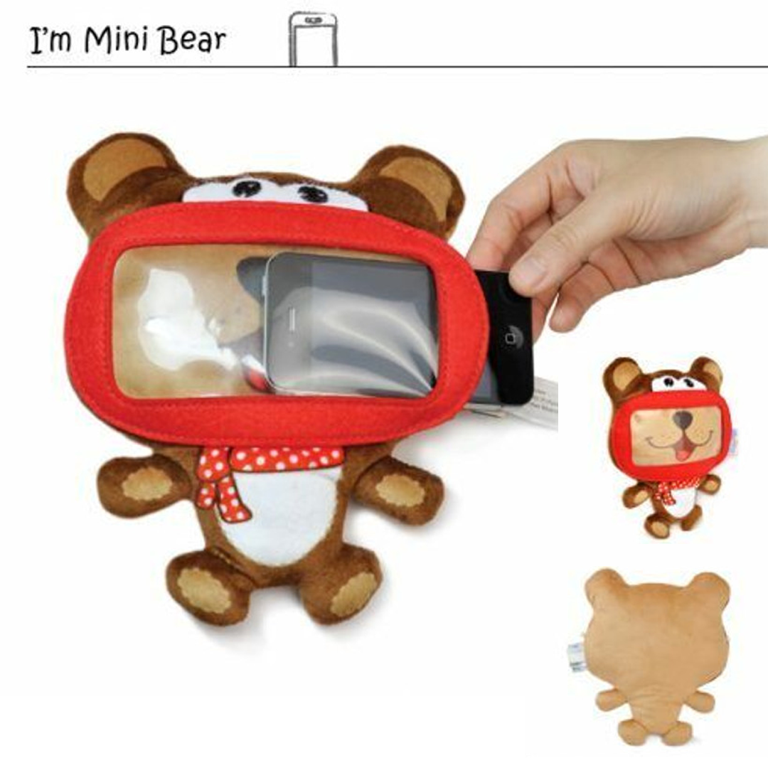 Wise Pet Padded Case Up To 5.2Inch iPhone And Smartphone - Mini Bear Plush