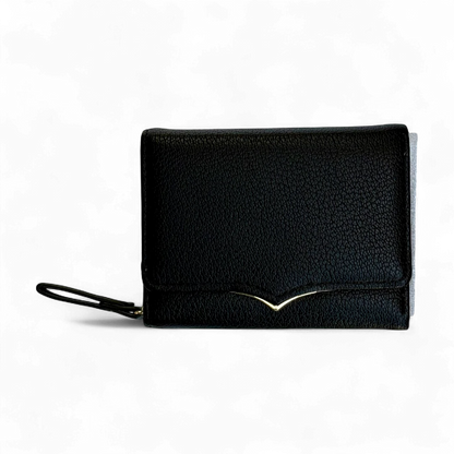 Trifold Compact Women’s Wallet – Card Holder, Multifunctional with Zipper Coin Pocket