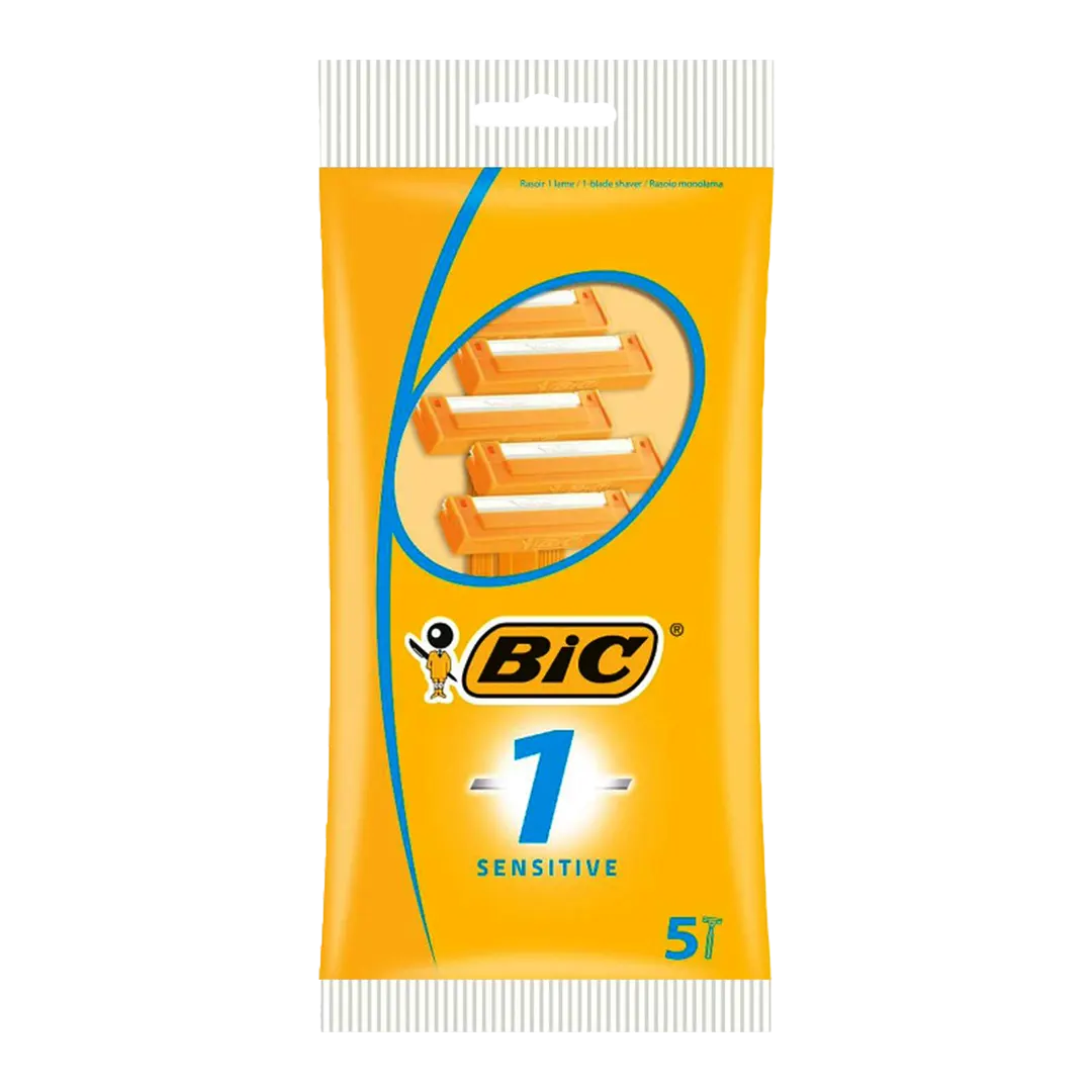 Bic 1 Men Classic Sensitive Disposable Razors - 5Pcs