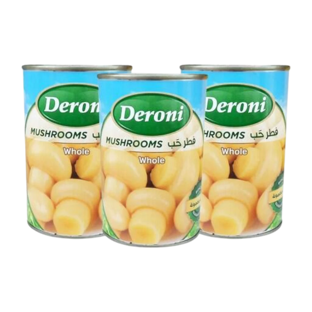 Deroni Whole Mushrooms - 3 x 400g