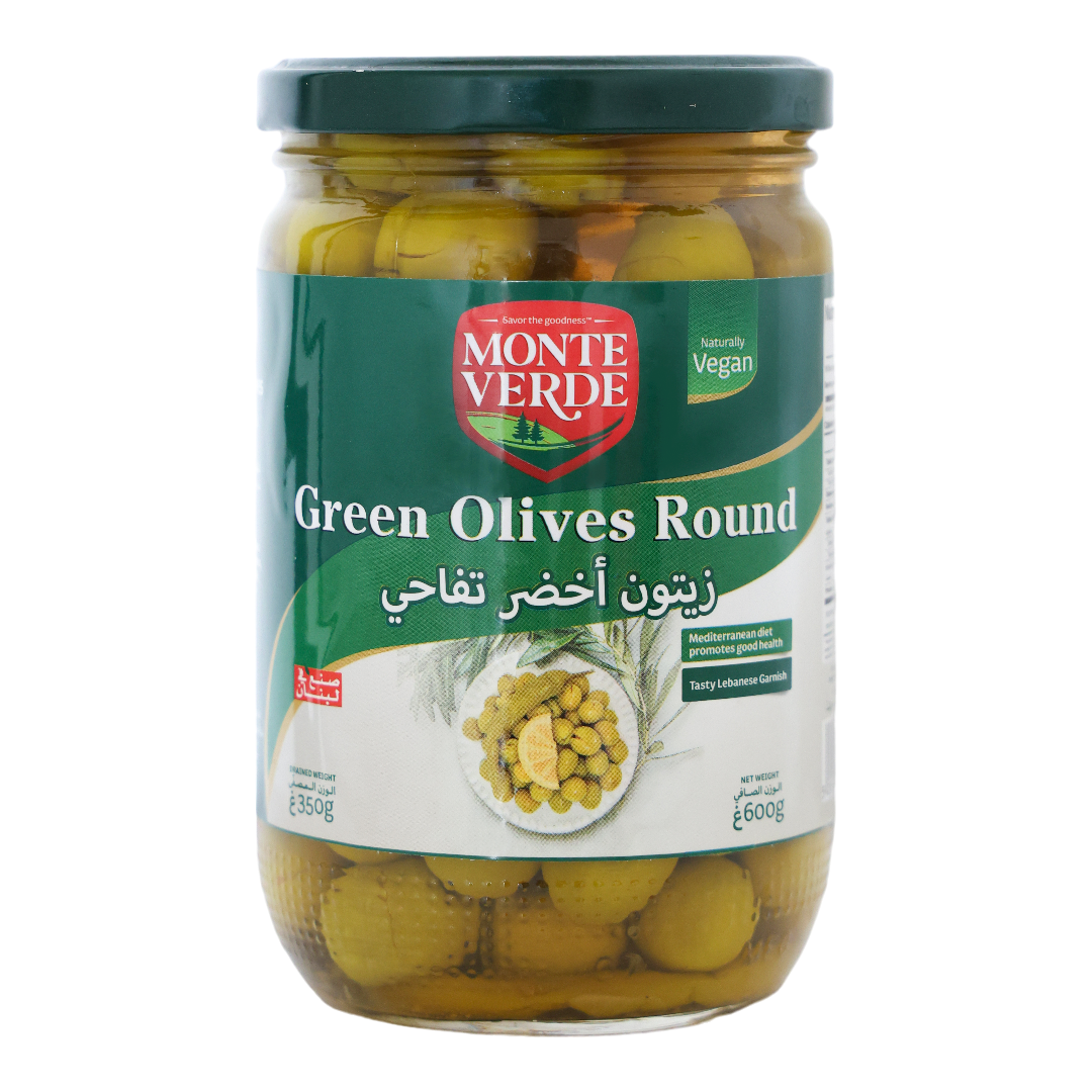 Monte Verde Green Olives Round Jar - 600g