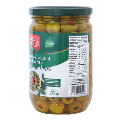 Monte Verde Green Olives Stuffed With Paprika Jar - 630g
