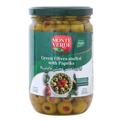 Monte Verde Green Olives Stuffed With Paprika Jar - 630g
