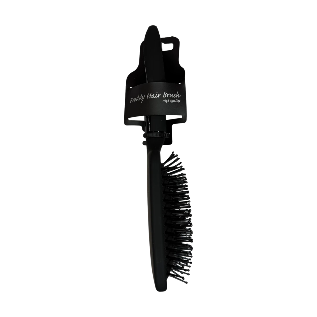 Freddy Black Rectangular Paddle Hair Brush – Wide Surface for Smooth Finish (FHB115)
